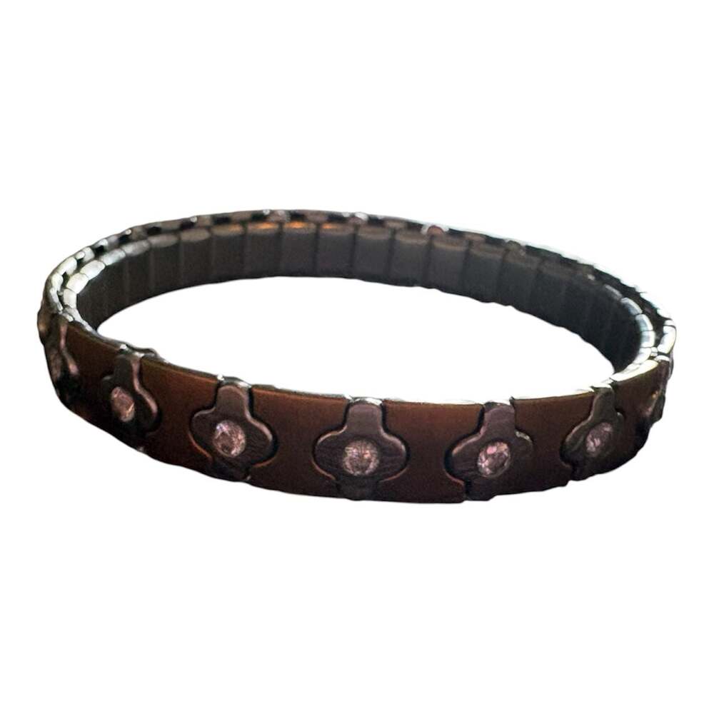 Speidel Two Tone Stainless Steel CZ Expansion Stretch Bracelet - Picture 4 of 4